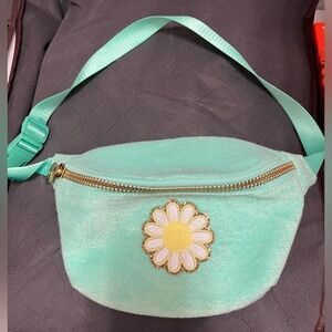 Aqua Fanny Pack with Daisy Patch